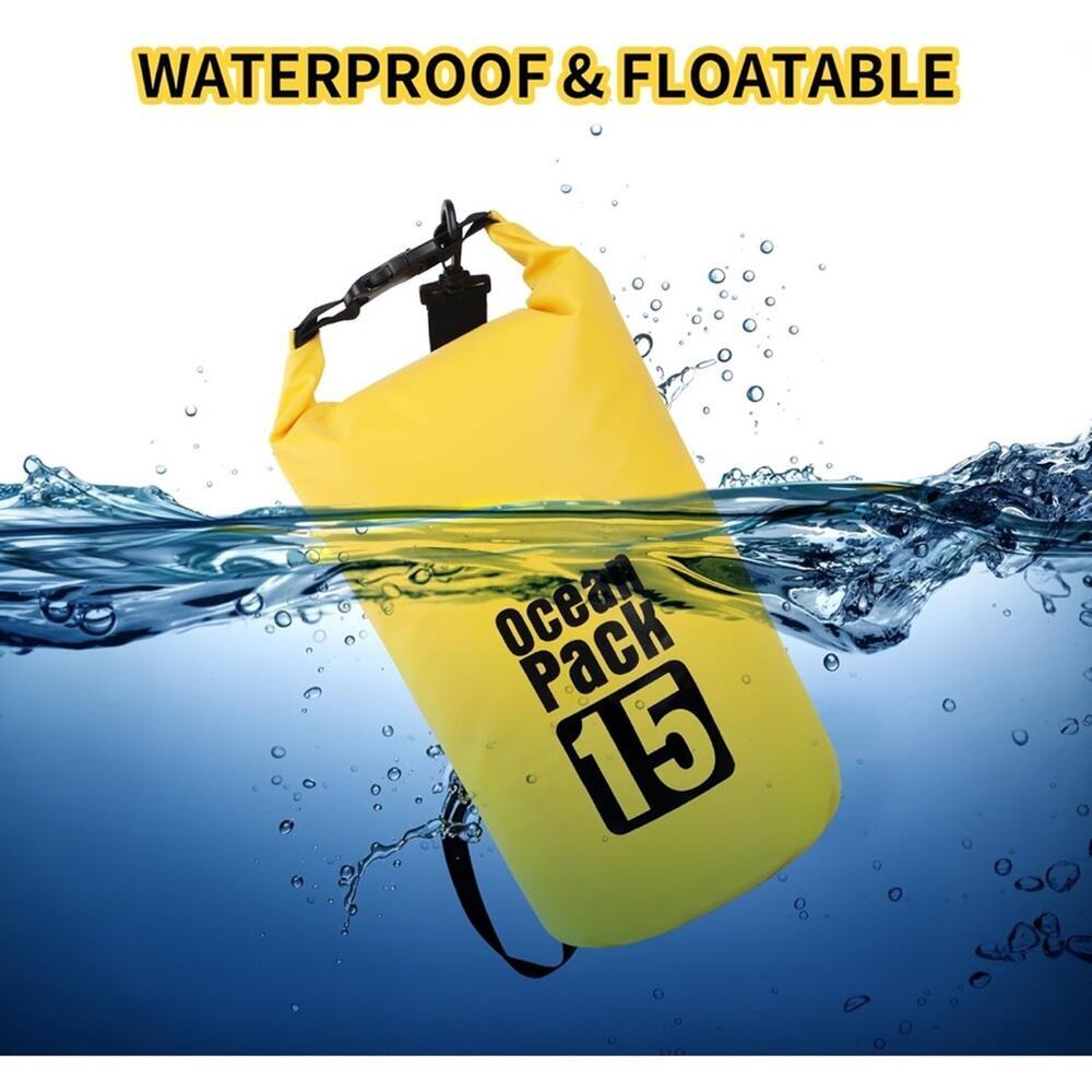 Dry Bag Waterproof for Women Men,10L Rolled Lightweight Dry Storage Bag Backpack - Picture 4 of 12
